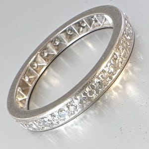 Vintage Diamond Eternity ring 9 ct solid gold 24 natural mined diamonds 0.28 tcw full hoop Heirloom Vintage eternity band Size UK N, US 6.75