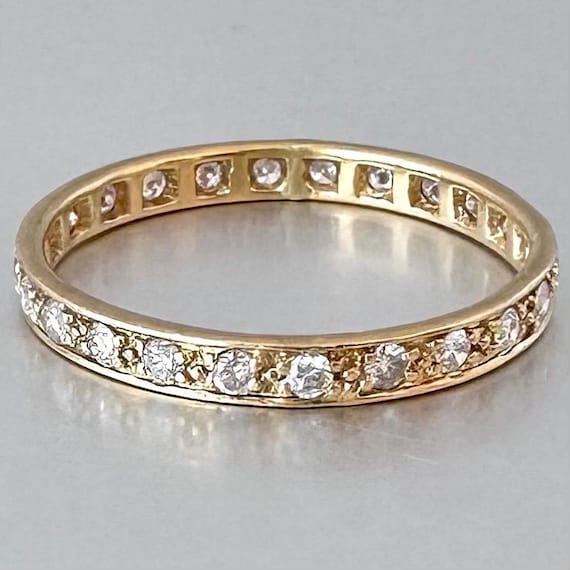 Antique 0.7 carat Diamond Full Eternity Band Ring - 22K Yellow Gold Diamonds Assessed by Gem-A Specialist