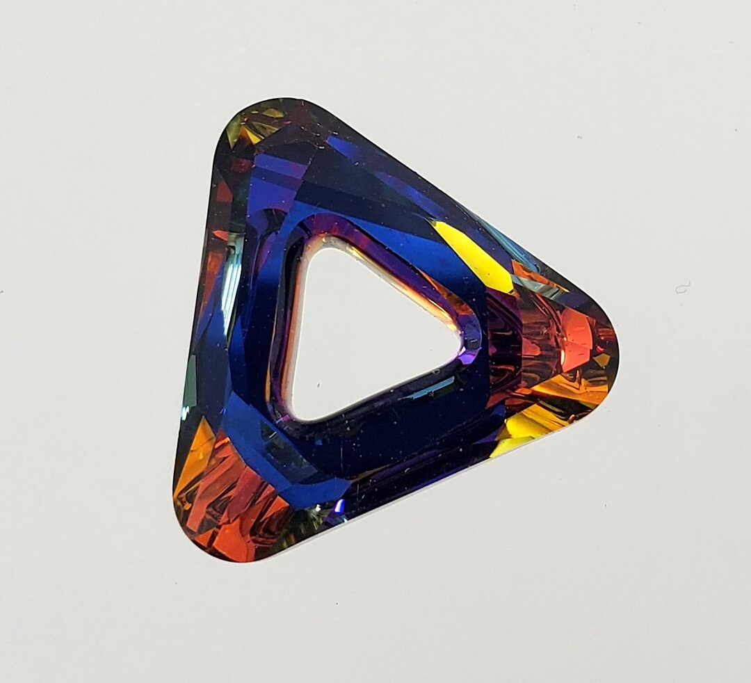 Swarovski Volcano Triangle Pendants - Etsy