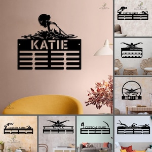 Custom Name Swimming Sign , Personalized Swimmer Medal Hanger , Swimmer Wall Art , Swim Team Gift , Unique Gift for Swimmers , Sports Decor