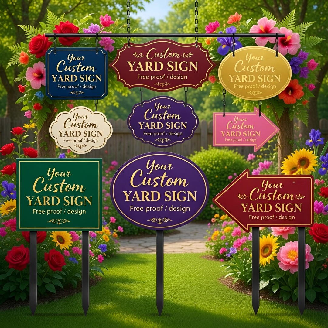 Custom Yard Sign With Free Proof & Design, Personalized Metal Garden ...