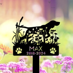 Letrero conmemorativo para perro Braco Alemán de Pelo Corto, estaca de metal, señal de condolencia, lápida para mascota, estaca conmemorativa, regalo conmemorativo para mascota