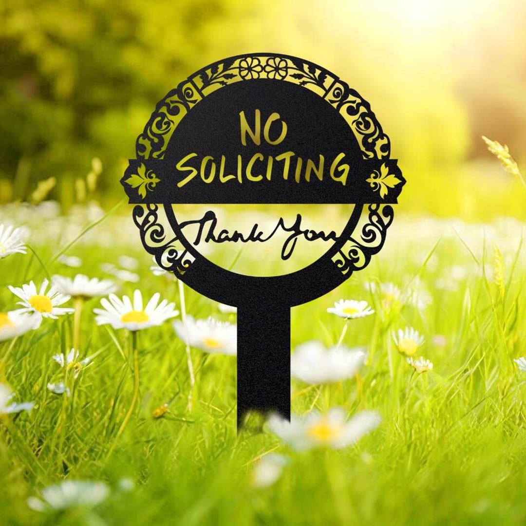 Decorative No Soliciting Garden Stake,notice Warning Garden Stake,metal ...