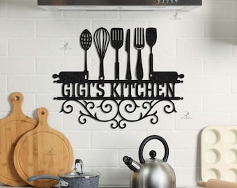 Custom Metal Sign for Kitchen Wall, Personalized Kitchen Signs, Kitchen Wall Decor, Nana Mothers Day Gift, Custom Kitchen Sign Kitchen Gifts