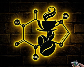 Caffeine / Coffee & Tea / Molecule Art / Wall Art - Etsy