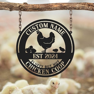 Custom Hen House Decor Metal, Hen House Metal Sign, Custom Metal Chicken Coop Sign, Farm Chicken house Decor, Personalized Chicken Coop Sign