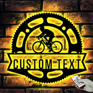 Personalized Bicycle Metal Sign, Custom Metal Art, Metal Garage Sign, Bicycle Gift,Cyclist Gift,Cyclist name Sign,Bicycle wall art gift sign