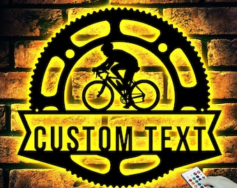 Personalized Bicycle Metal Sign, Custom Metal Art, Metal Garage Sign, Bicycle Gift,Cyclist Gift,Cyclist name Sign,Bicycle wall art gift sign