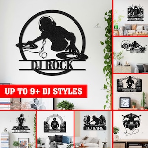 Personalized Music Studio Wall Art LED Sign, Music Lovers Gift, Gift For Man,  DJ Player Metal Sign, Gifts for dj,Disc Jockey Metal Wall Art