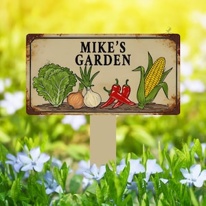 Custom Vegetables Garden Stake Sign, Personalized Metal Garden Sign With Stake, Custom Garden Sign, Gift for Gardener, Garden Decoration