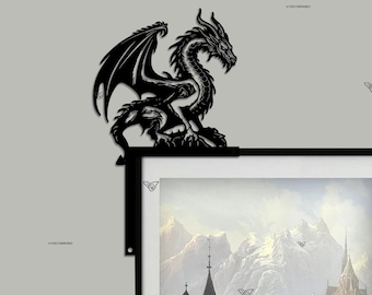 Letrero metálico de esquina para puerta con diseño de dragón, para colgar en la puerta, para amantes de los dragones, decoración mitológica, regalo para él, decoración de habitación infantil.