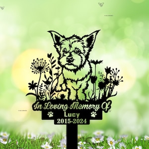 Custom Memorial Rusty Metal Sign, Cairn Terrier Loss, Sympathy Gift, Rusty Metal Stake, Pet Grave Markers, Cairn Terrier Lover, Vintage Sign