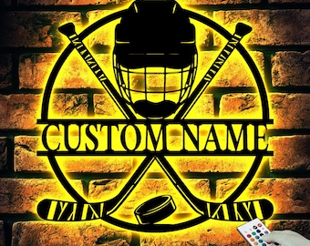 Custom Women's Hockey Player Name Sign With LED Light – Personalized Metal Wall Art For Sports Fans, Neon Night Light Gift