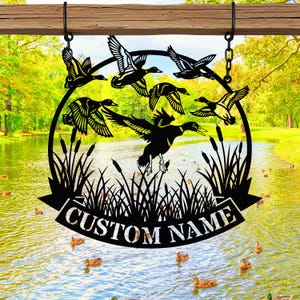 Custom Duck Metal Sign, Personalized Duck Hunting Decor, Wildlife Art, Hunter Gift, Duck Wall Art,Duck Ranch Decor, Lodge Decor,Outdoor Sign