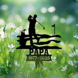 Custom Golf Memorial Stake, Golfer Name Sign Golfer Name Metal Stakes, Golfing In Heaven, Sympathy Sign, Grave Marker, Golfer Loss, Dad Loss