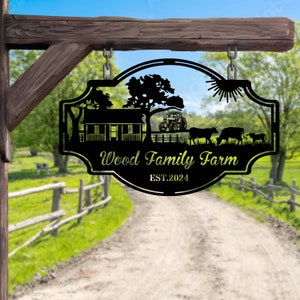 Personalized Farmhouse Sign, Metal Farm Sign, Custom Metal Farm Name ...