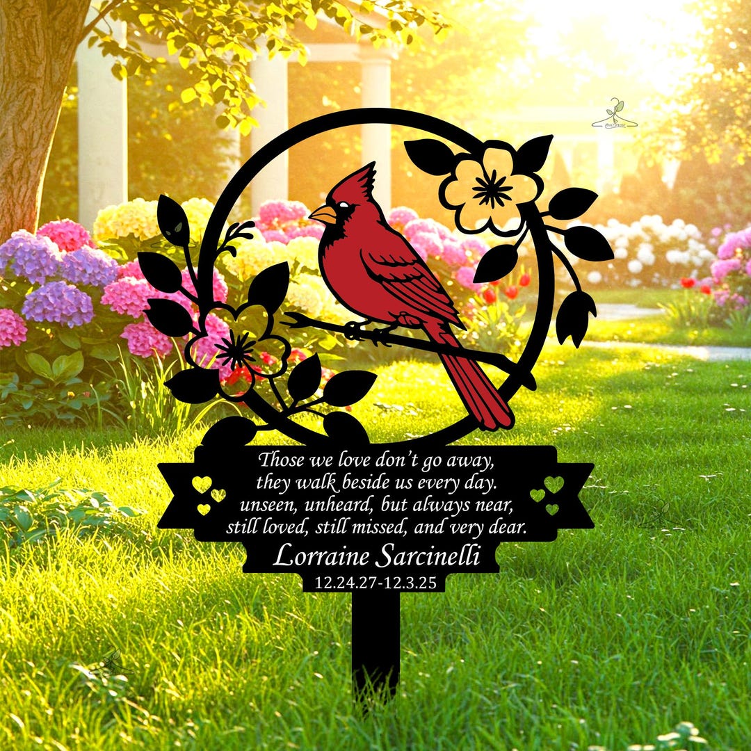 Custom cardinal Memorial Garden Stake, Personalized Garden Memorial ...