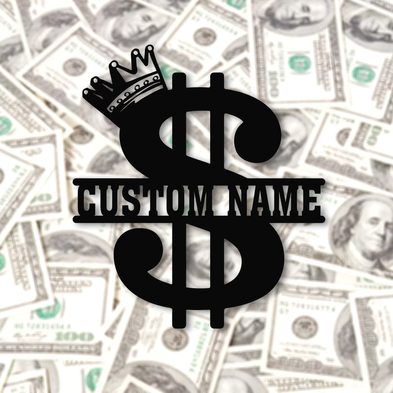 Custom Dollar Money Symbol Metal Wall Art With Led Lights Personalized ...