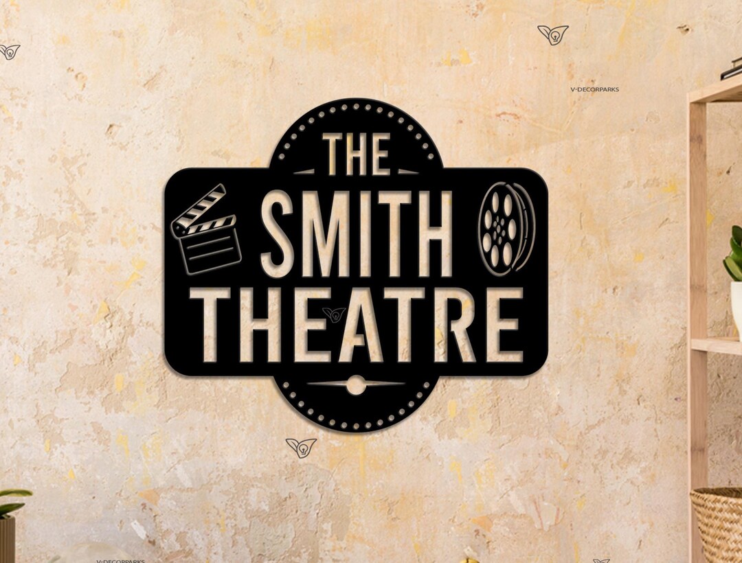 Personalized Movie Theatre Metal Sign, Custom Theatre Home Cinema ...