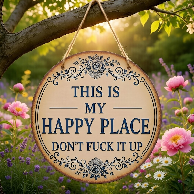 This is My Happy Place Sign, Vintage Rustic 'welcome to My Happy Place ...