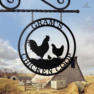 Custom Chicken Coop Metal Monogram, Personalized Chicken Sign,Closing Gift, Housewarming, Wedding Monogram, Anniversary Gift, Farmhouse gift