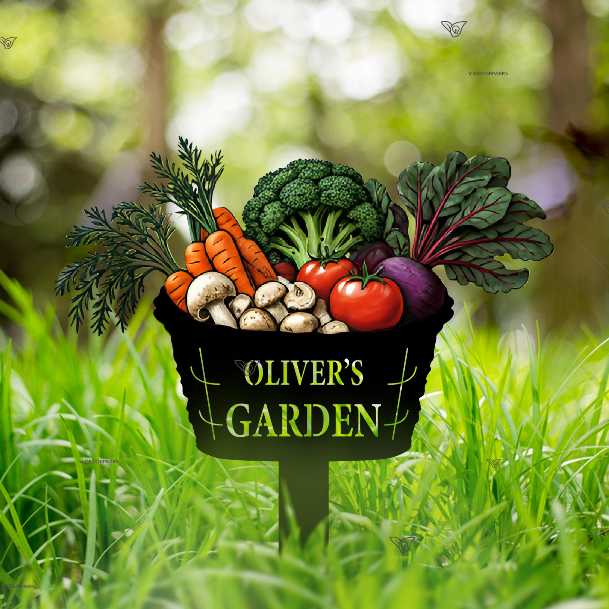 Vegetable Sign Personalized Vegetables Garden Sign, Vegetable Garden Stake,metal Yard ...