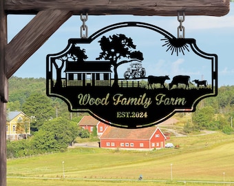 Personalized Farmhouse Sign, Metal Farm Sign, Custom metal farm name sign, Metal Barn Sign, Ranch metal sign,Farmer Gift,Christmas farm sign