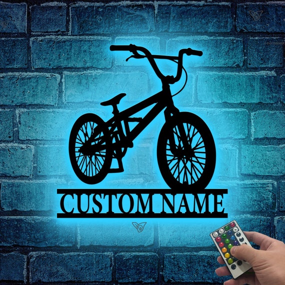 Custom BMX Bike Metal Wall Art LED Light Personalized Bicycle Racing Name Sign Home Decor BMX Bike for Home Decor Gift Biker Gift Decor Etsy
