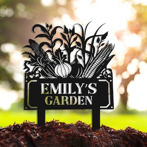 Custom Vegetables Garden Stakes, Personalized Metal Garden Sign With Stake, Custom Garden Sign, Gift for Gardener, Garden Decor, Home Gift