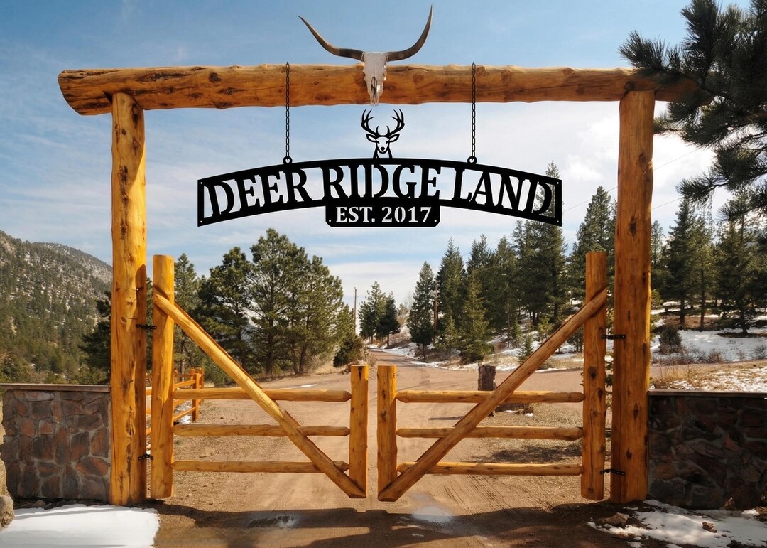 Round Ranch Gate Sign Custom Ranch Gate Metal Sign, Personalized Large Farm Entrance Decor ...