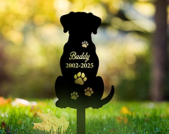 Estaca conmemorativa de metal personalizada para labrador retriever, lápida personalizada para labrador retriever, estaca de jardín, letrero para el hogar