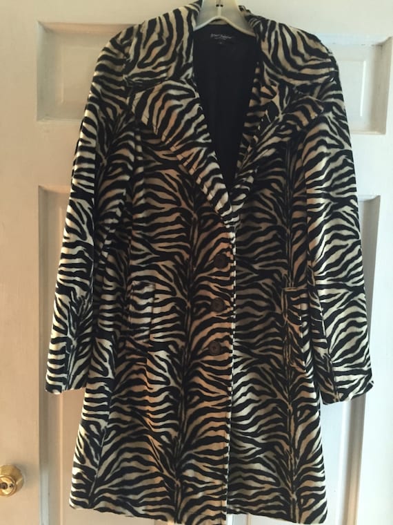 Betsey Johnson Zebra Striped Coat, Tiger Striped,