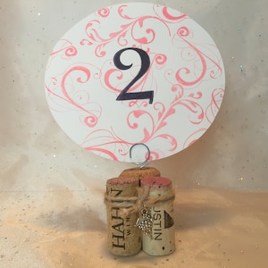 Wine Cork Place Card Holders Party Favors Set of 10 For Weddings Parties Wine Events Each Holder Unique Variety of Natural Corks image 6