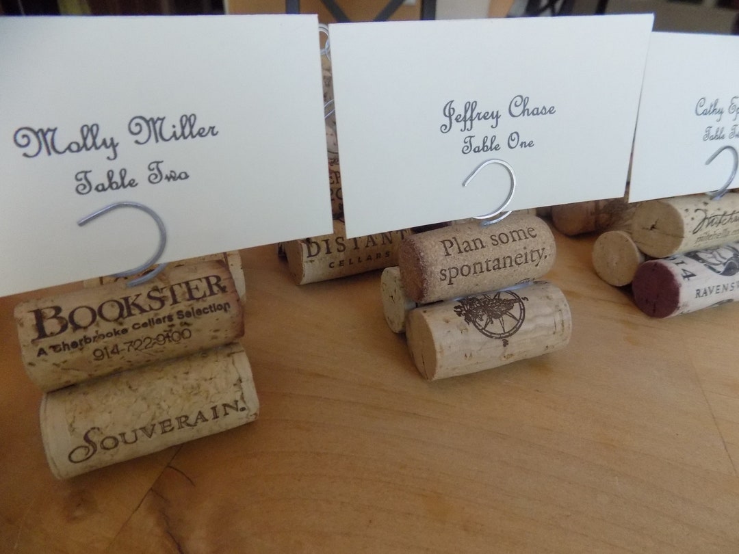 Place Card Holders Wine Cork Set of 10 Wedding Reception Rehearsal ...