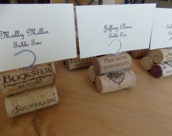 Place Card Holders Wine Cork Set of 10 Wedding Reception Rehearsal Dinner Wine Vineyard Event Rustic Party Favor Photo Holder Menu Holder