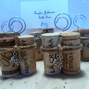 Wine Cork Place Card Holders Party Favors Set of 10 For Weddings Parties Events