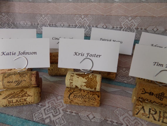 Party 25 Handmade Champagne Cork Place Card Holders for Wedding Wine Event