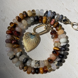 Espresso rainbow | Rainbow necklace | Beaded gemstone necklace | Candy necklace | Boho necklace | Semiprecious gems | Summer necklace
