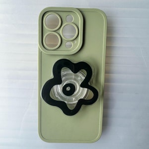 Solid Colour Flower Phone Grip, Magnetic Grip For Kindle Mobile Phone, Purple Flower Grip Holder, Magnetic Folding Base, Phone Accesories