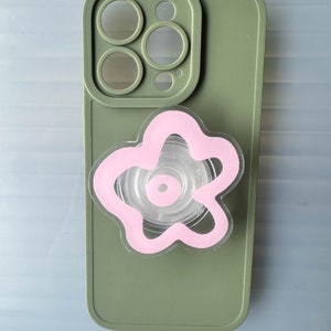Solid Colour Flower Phone Grip, Magnetic Grip For Kindle Mobile Phone, Purple Flower Grip Holder, Magnetic Folding Base, Phone Accesories