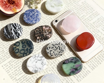 Soporte magnético para teléfono de mármol natural, soporte para teléfono de piedra auténtica, base magnética, bonito soporte para Kindle, soporte magnético para teléfono de piedra natural, soporte para teléfono móvil
