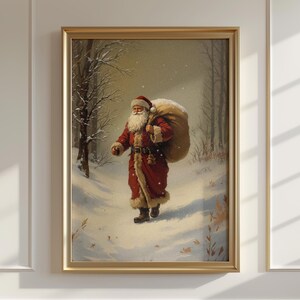 Printable Digital Vintage Christmas Wall Art | Neutral Farmhouse Christmas Decor Wall Art