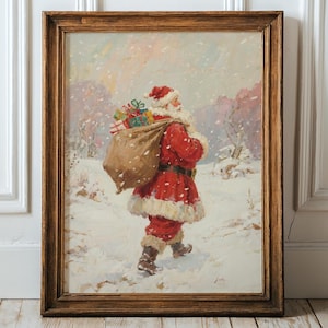 Printable Digital Vintage Christmas Wall Art | Neutral Farmhouse Christmas Decor Wall Art