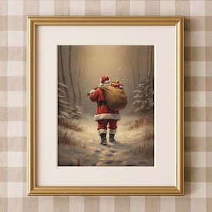 Printable Digital Vintage Christmas Wall Art | Neutral Farmhouse Christmas Decor Wall Art