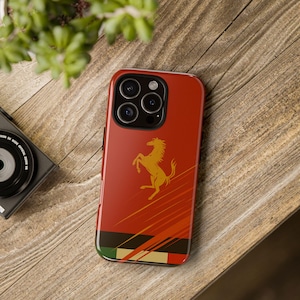 Ferrari Inspired iPhone Case Sporty Red Italy flag with Racing Design | Gift for Car F1 Lovers | iPhone 12 13 14 15 16