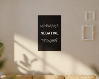 Negative Gedanken bekämpfen – Motivierendes Leinwandbild mit inspirierendem Zitat