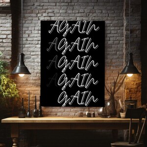 Again Motivational Canvas Wall Art Inspirational Quote Print Office Gym Home Decor Gift
