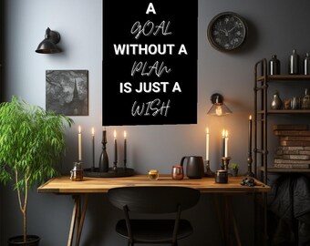 Goal Motivational Canvas Wall Art Inspirational Quote Print