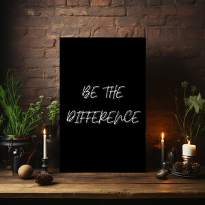Be the Difference, Matte Canvas, Black and White, Motivational Quote ...