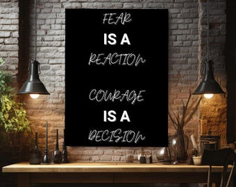 Courage Motivational Canvas Wall Art Inspirational Quote Print